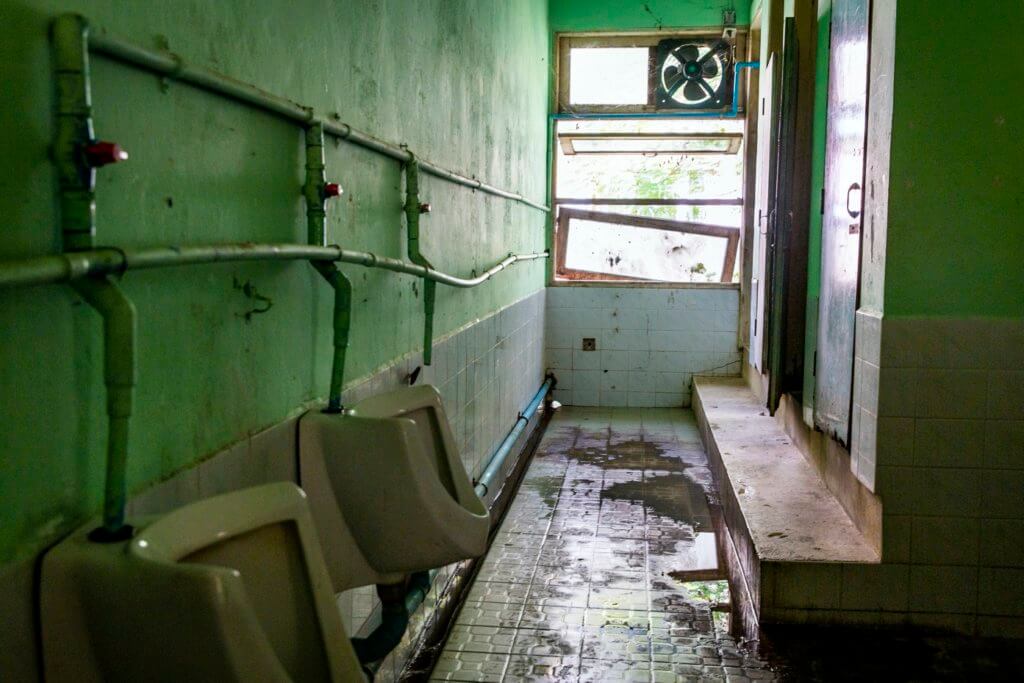 A typical bathroom at Yadanabon University. Students protested the lack of cleanliness in the university's bathrooms. ©Hkun Lat, January 2020